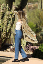 TASSEL FRINGE CARDIGAN OLIVE
