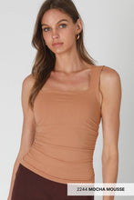 NS8408- Clean Line Square Shirred Top: 2273 Deep Sea Blue