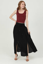 B6A55-ASIS DOUBLE SLIT MAXI SKIRT: White / M