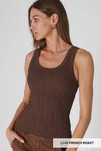 NS8458 - Reversible Lace Textured Tank Top: 2273 Deep Sea Blue