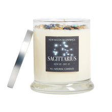 Fall Candles, Halloween Candles, Soy Candle, Crystal Candles: Sagittarius Zodiac / 7.75 oz Glass Jar
