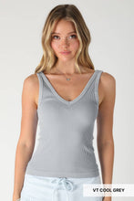 NS8528 - Vintage Reversible Ribbed Tank Top: Vintage Denim