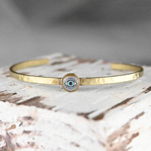 Thin Brass Cuff w/ Picture Image (Deco Eye)