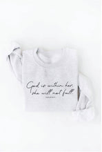 GOD IS WITHIN HER Graphic Sweatshirt: DARK H. SAGE / M