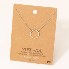 Circle Cutout Pendant Necklace: G