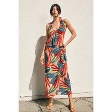 Sun Orange Midi Wrap Skirt