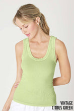 NS8258 - Vintage Reversible Ribbed Tank: Vintage Smoky Olive