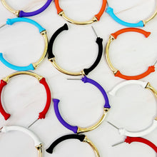 Color Coated Bamboo Hoop Earrings: Red