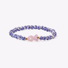 Holy Water Blue Porcelain Pink Ribbon Bracelet Stainless Steel