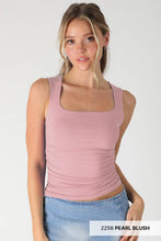 NS8408- Clean Line Square Shirred Top: 2273 Deep Sea Blue