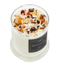 Thankful Candle - Soy Candles Crystal Candles - Fall Candles: 12oz Round Glass