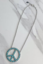 Turquoise Blaze Peace Necklace - Silver