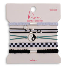 "Balance" Black & White Yin Yang Hair Tie Bracelets: Medium