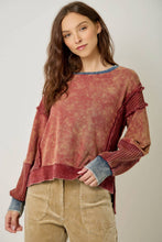61618 Mixed Media Washed Sweatshirt: Vintage White / Large