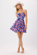 Perth Mini Dress: Lanai Floral Royal Blue / One Size