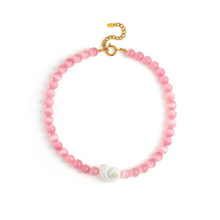 Beachside Shell Beaded Necklace – Bold Statement Strand: Yellow