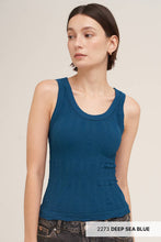 NS8458 - Reversible Lace Textured Tank Top: 2273 Deep Sea Blue
