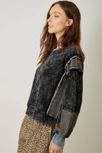 61618 Mixed Media Washed Sweatshirt: Vintage White / Large