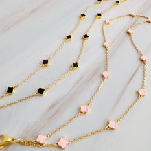 Petite Clover Layered Chain Bracelet: Blush Pink