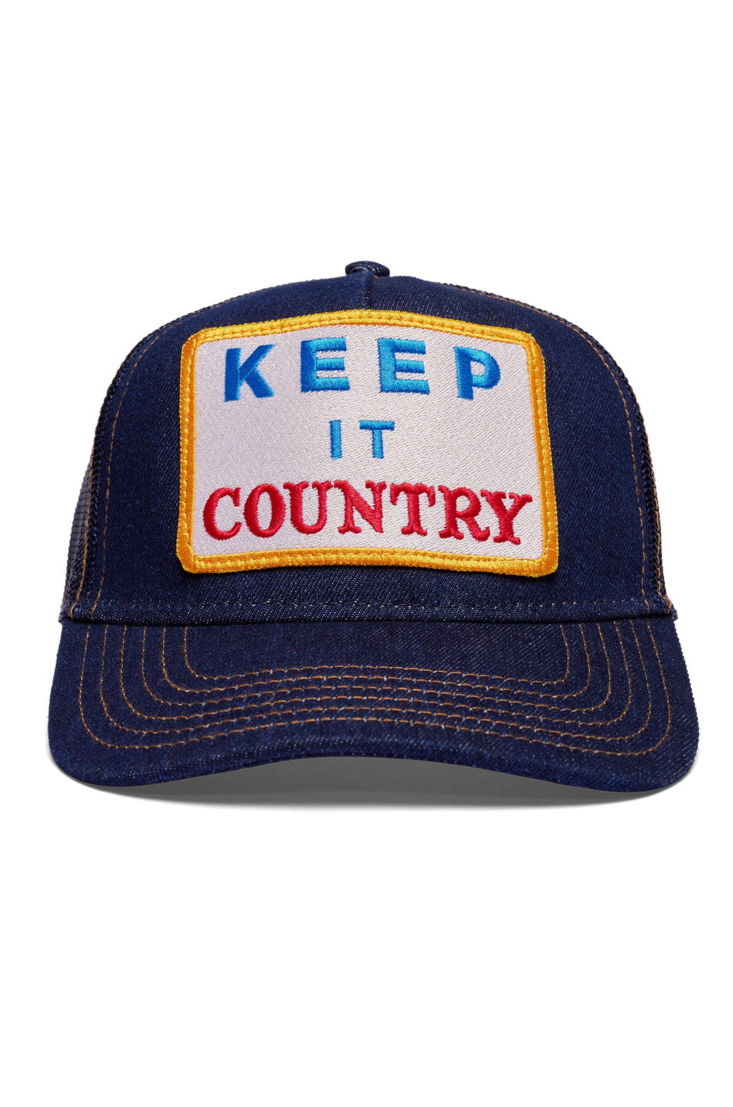 Keep It Country Trucker Hat in Denim