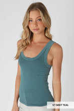 NS8258 - Vintage Reversible Ribbed Tank: Vintage Smoky Olive