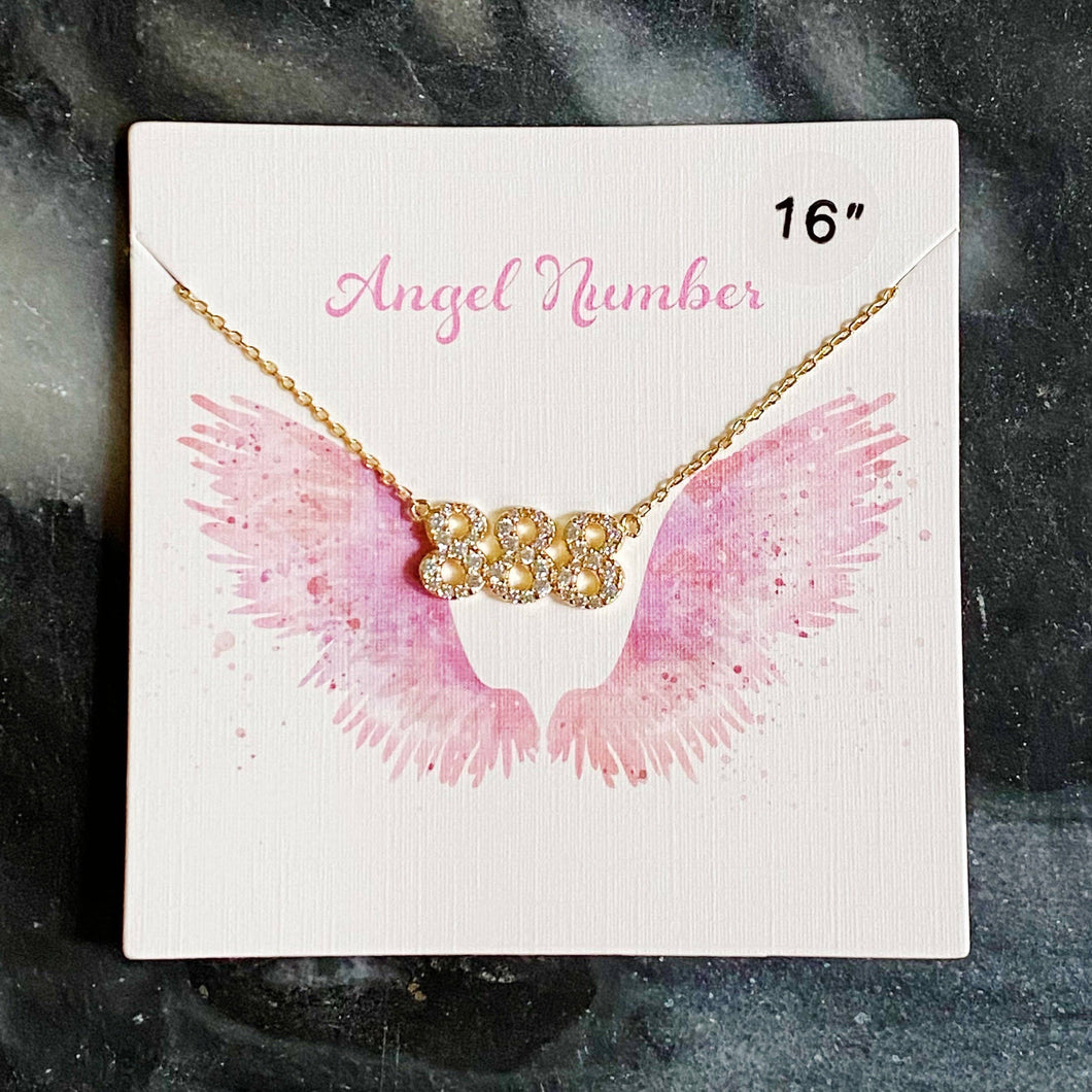 Dainty Angel Number Necklace: 888