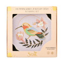 Jewelry Dish & Stud Earring Set Hummingbird