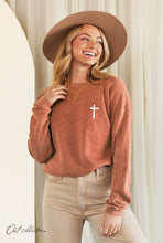 JESUS HAS MY BACK Mineral Graphic Sweatshirt: VINTAGE MAROON / M
