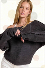 JDS3608-Boat Neck Off Shoulder Dolman Sleeve Sweater Fall: Cinnamon / L