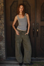 NS8258 - Vintage Reversible Ribbed Tank: Vintage Smoky Olive