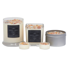 Good Vibes Only Candle - Herb, Flower, & Crystal Candles: 7.75oz Glass Jar