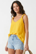 Classic V-neck Tank Top With Strap Accent - SS: Papyrus / 3s-2m-1l