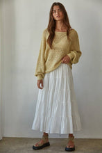 W1106 | Sweater Knit Crochet Round Neck Long Sleeve Top: Jade Green / Small