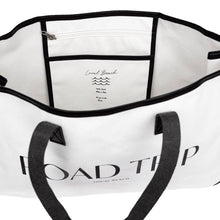 Beach Canvas Tote: White/Black