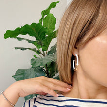 Color Coated Bamboo Hoop Earrings: Red