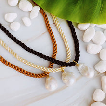 Satin Rope Baroque Pearl Necklace: Tanned Nude