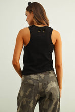 ET6892   WASHED RIB SLEEVELESS TOP: BLACK / M