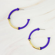 Color Coated Bamboo Hoop Earrings: Red