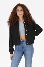 SJ919-ASIS WASHED DENIM TENCEL BUTTON FRONT JACKET: DENIM / M