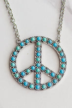 Turquoise Blaze Peace Necklace - Silver