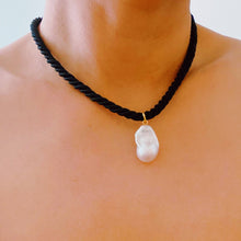 Satin Rope Baroque Pearl Necklace: Tanned Nude