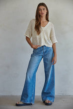 V-Neck Cardigan: Cream