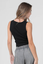 X2EG6-ASIS COTTON RIB KNIT U NECK TANK TOP: NAVY / S