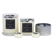 Tranquility Candle - Soy Candles - Flower & Crystal Candles: 12oz Round Glass