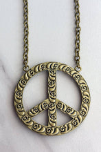 Turquoise Blaze Peace Necklace- Bronze