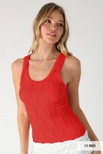 NS8458 - Reversible Lace Textured Tank Top: 2273 Deep Sea Blue