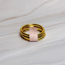 Golden Stack Luxe Bangle Set – Sleek Polished Gold-Tone Arm Candy in Classic Stacking Style