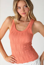 NS8458 - Reversible Lace Textured Tank Top: 2273 Deep Sea Blue
