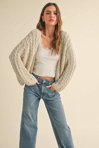 Cold Foam Cable Knit Cardigan