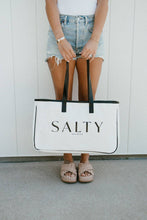Salty Canvas Tote: White/Black